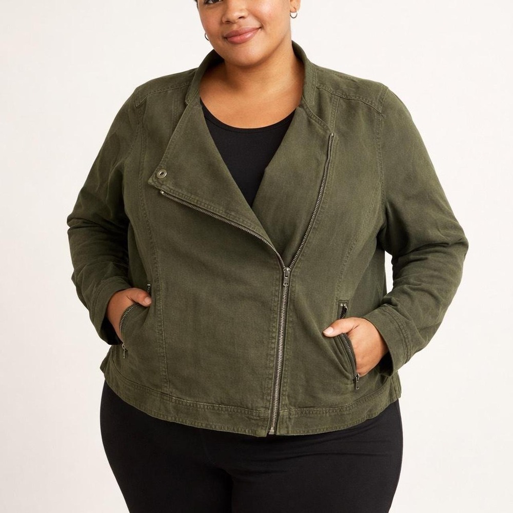 Gap khaki green moto jacket